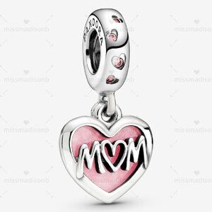 Pandora Mum Sterling Silver Dangle – Pink CZ & Shaded Enamel